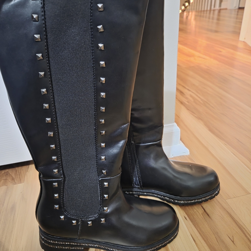 Vince Camuto Black Studded Kids Boots